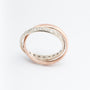 Bi-color gold ring, the white gold part being an eternity ring with diamonds (rose gold white gold)