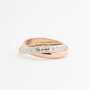 Bi-color gold ring, the white gold part being an eternity ring with diamonds (rose gold white gold)