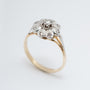 Geel gouden entourage ring met briljant en diamanten