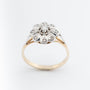 Geel gouden entourage ring met briljant en diamanten