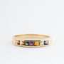 Yellow gold multi-gemstone ring
