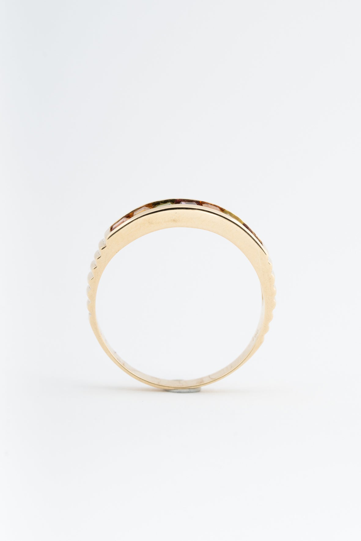 Yellow gold multi-gemstone ring