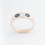 Antique yellow gold stacking ring with a brilliant-cut diamond and sapphires