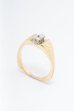 Geel gouden ring met briljanten