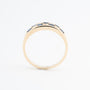 Geel gouden ring met synth. saffier briljanten
