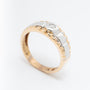 Wit/geel gouden band ring met een briljant