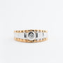 Wit/geel gouden band ring met een briljant