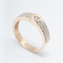 Yellow gold band ring with brilliant-cut diamonds