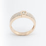 Yellow gold band ring with brilliant-cut diamonds