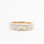 Yellow gold band ring with brilliant-cut diamonds