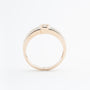 Yellow gold band ring with brilliant-cut diamonds