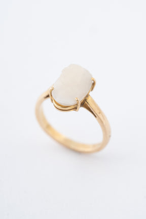 Geel gouden ring met ruwe agaat