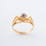 Yellow gold ring with a brown brilliant-cut diamond