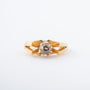 Yellow gold ring with a brown brilliant-cut diamond