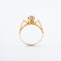 Yellow gold ring with a brown brilliant-cut diamond