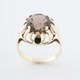 Yellow gold ring with smoky quartz
