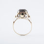 Yellow gold ring with smoky quartz