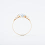 Antique yellow gold marquise ring with a blue spinel