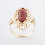 Yellow gold ring with a striped agate