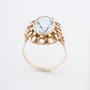 Yellow gold ring with synth. spinel