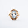 Yellow gold ring with synth. spinel