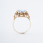Yellow gold ring with synth. spinel