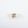 Yellow gold ring with a brilliant-cut diamond