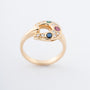 Yellow gold ring with sapphire, ruby, emerald and brilliant-cut diamonds