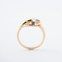 Yellow gold ring with sapphire, ruby, emerald and brilliant-cut diamonds