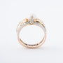 Yellow gold band ring with cultured pearl, brilliant and diamonds (BWG)