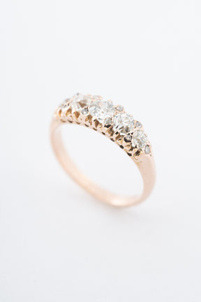 Antique yellow gold eternity ring with brilliant and rose-cut diamonds (BWG)