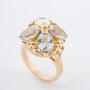 Geel gouden ring met blauwe spinel