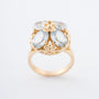 Geel gouden ring met blauwe spinel