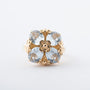 Geel gouden ring met blauwe spinel