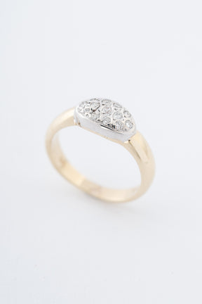 Geel gouden ring met briljanten