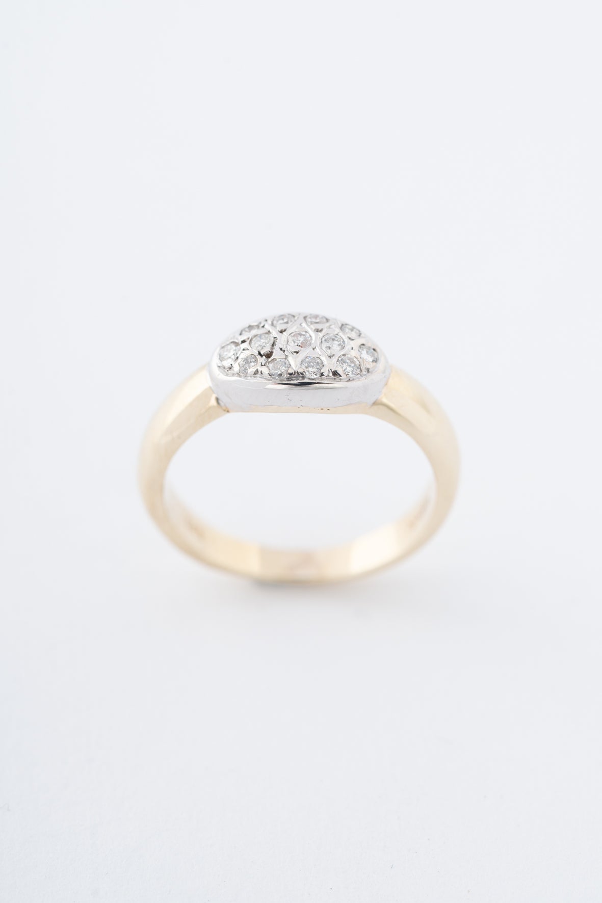 Geel gouden ring met briljanten