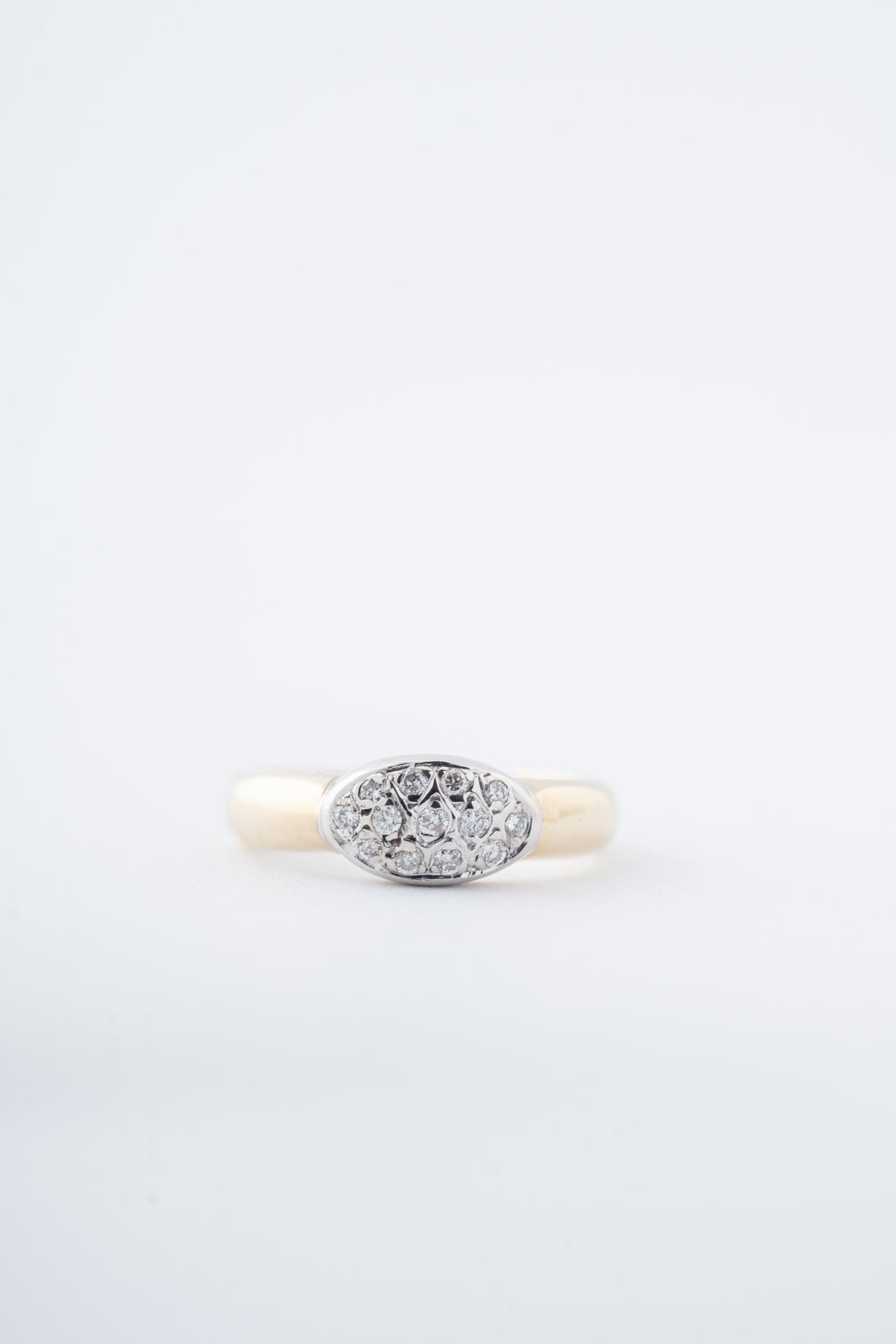 Geel gouden ring met briljanten