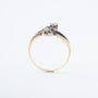 Antieke geel gouden slag ring met diamanten en saffieren