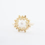Yellow gold ring with cultured pearl