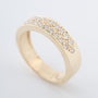 Yellow gold double row ring with brilliant-cut diamonds