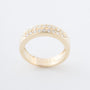 Yellow gold double row ring with brilliant-cut diamonds