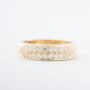 Yellow gold double row ring with brilliant-cut diamonds