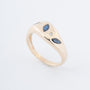 Yellow gold ring with sapphires and brilliant cut diamonds