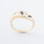 Yellow gold ring with sapphires and brilliant cut diamonds