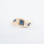 Yellow gold ring with sapphires and brilliant cut diamonds