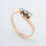 Antique yellow gold ring with brilliant-cut diamonds