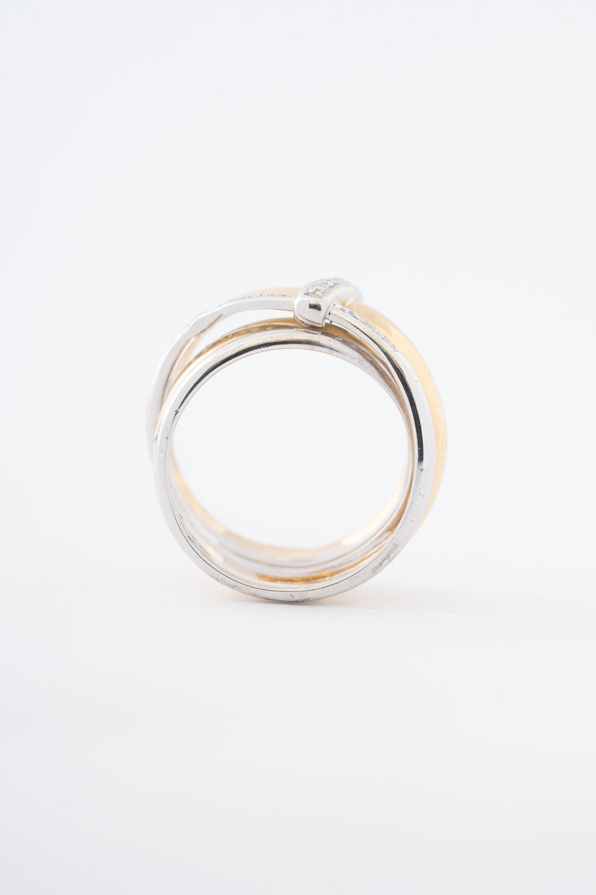 Wit/geel gouden ring met briljanten