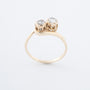 Antieke geelgouden slag ring met diamanten