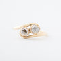Antieke geelgouden slag ring met diamanten
