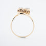 Antieke geelgouden slag ring met diamanten